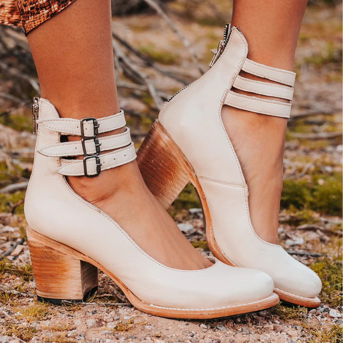 Arielle™ | Vintage Buckle Leather Heels