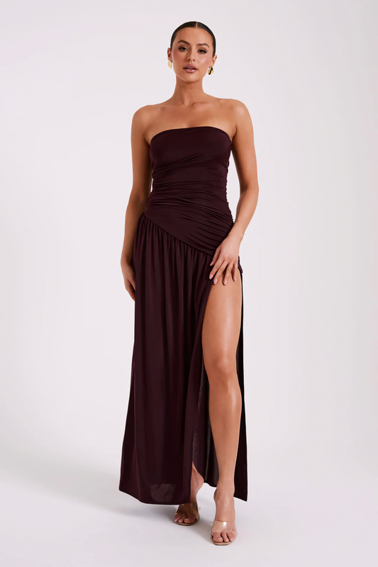 Allure™ | Maroon Maxi Gown for Effortless Elegance